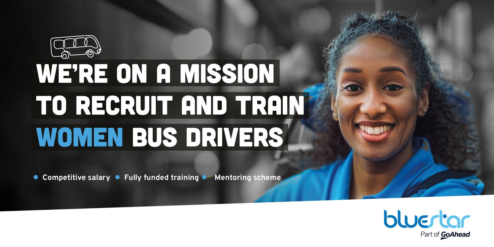 We're on a mission to recruit and train women bus drivers! Bluestar